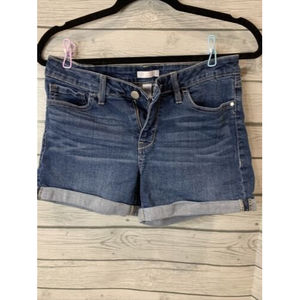 LC Lauren Conrad Womens Jean Shorts Size 6 mid rise Med Wash Cuffed Short Shorts